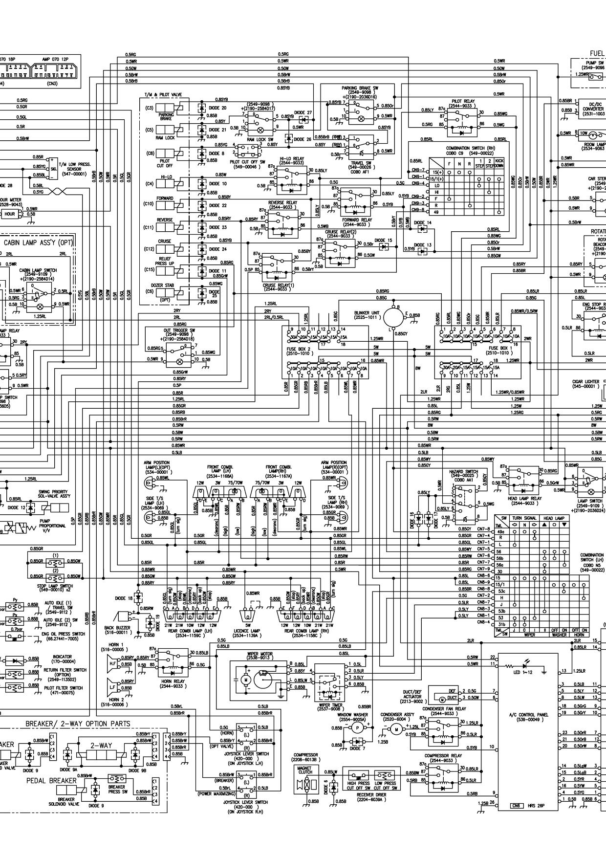 S210WV ELECTRICAL CIRCUIT DIAGRAM Schematic Daewoo Doosan